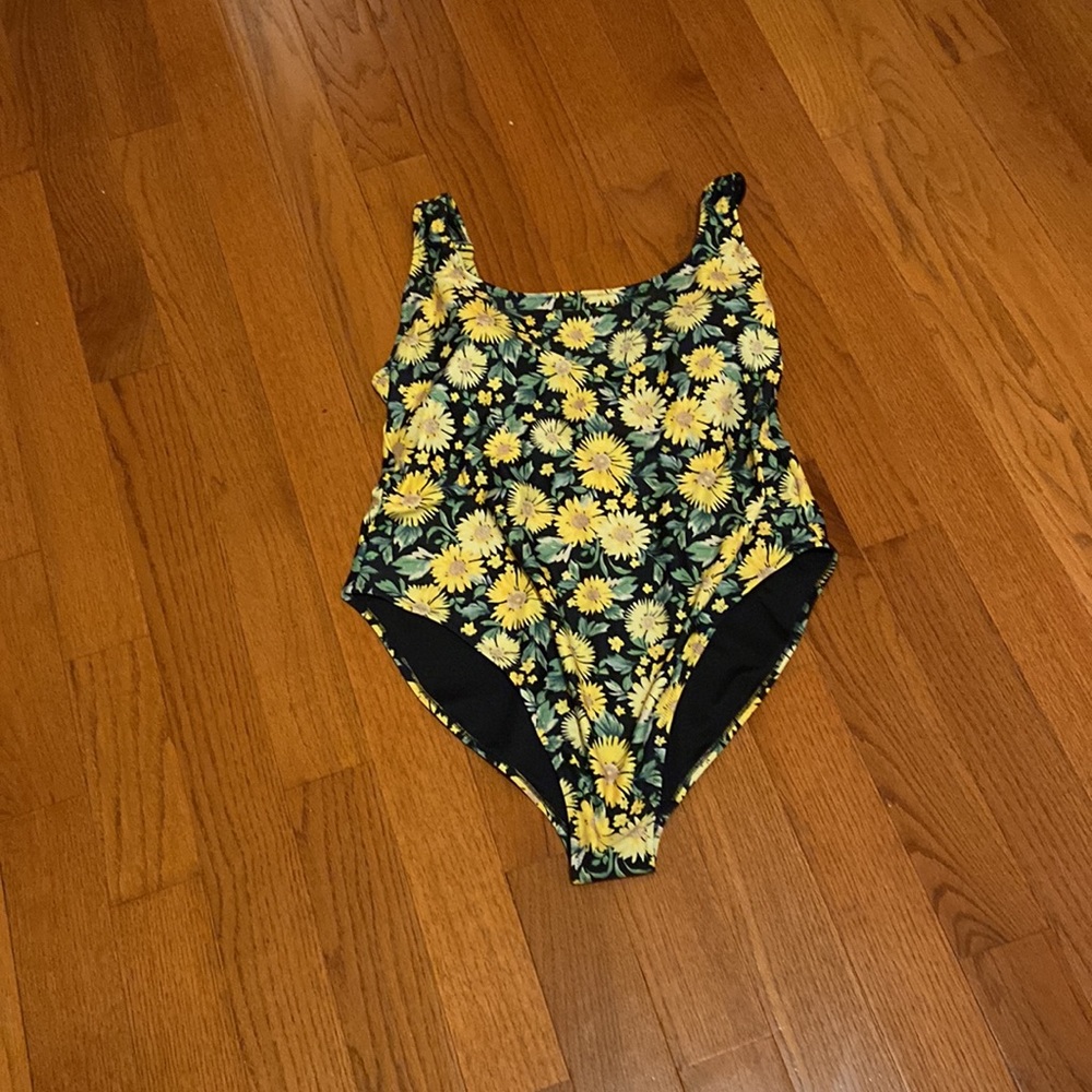 Square-Neck French-Cut One-Piece Swimsuit